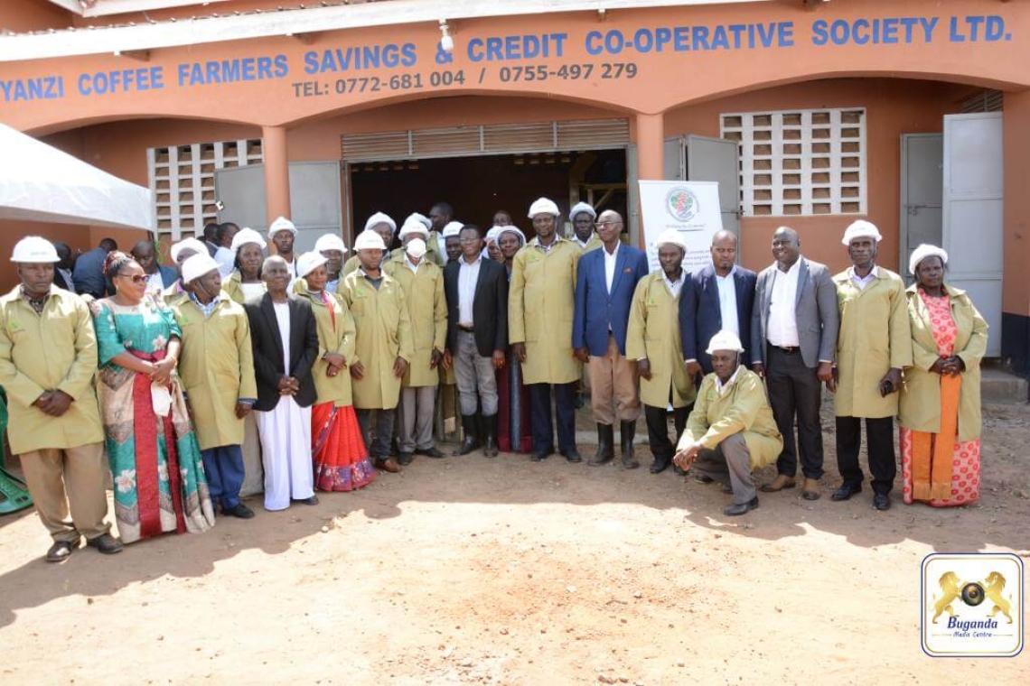 The Katikkiro (centre) with coffee farmers in Ssingo County The Katikkiro (centre) with coffee farmers in Ssingo County